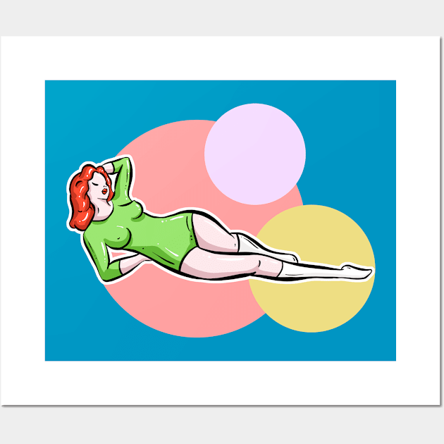 Swimsuit Edition Woman in Green Wall Art by Squeeb Creative